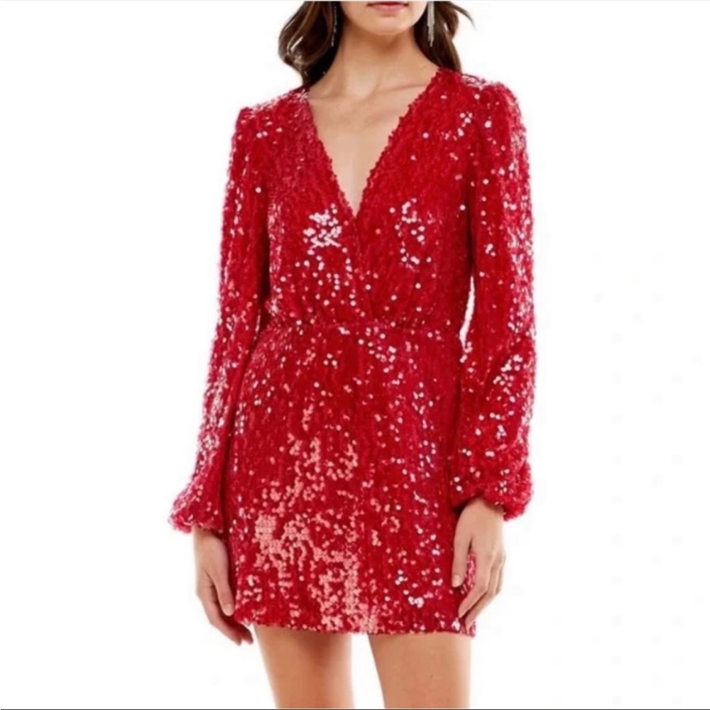 WAYF x Emma Rose Carrie Long Sleeve Sequin Dress
